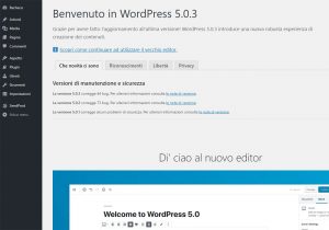 Aggiornamento WordPress 5 - Editor Gutenberg